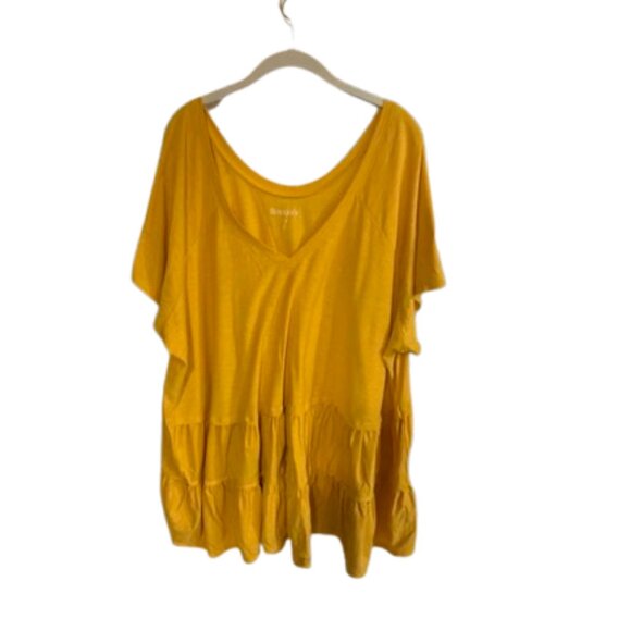 Roaman's Plus Size Tiered Ultra Femme Swing Shirt 4x - Picture 2 of 6